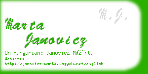 marta janovicz business card